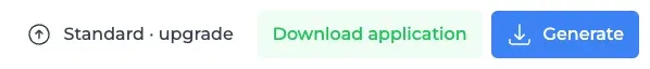 Download application and Generate buttons in the ExpoScreen editor